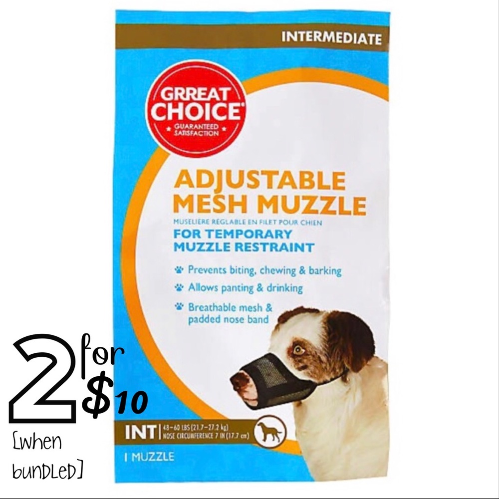 🔵[PetSmart][Grreat Choice] NWT Adjustable Mesh Muzzle - Size 5 (48-60lbs)